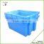 Flat bottom plastic stackable box for fish and shrimp