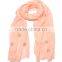 2015 Autumn Winter Newest Small Flower Applique Pearl Beads Fixed Soft Cotton Baby Girl Scarf