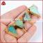 Natural triangle stone chrysoprase gemstone pendant with two bails