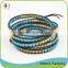 Wholesale Chinese Supplier Howlite Stone Mix Magnetic Bead Wrap Black Real Leather Bracelet