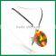 Colorful Church Window Design Oval Pendant Necklace
