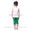 2016 baby girls mermaid top with capri set ,children boutique sets