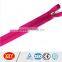 fashion cloth coil zipper , redness long chain open end nylon zipper