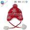 2016 high quality customized embroidered knitted beanie hat with pom pom