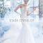 2015 New Design Top Quality China Factory Made embroidered tulle bodice ruffled tiered organza sexy bridal wedding
