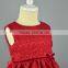 ODM red embroidered/satin baby girls' dresses for 9M/12M/18M/24M/36M baby girls' clothing on sale