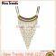 Fashion string and strand turquoise beaded tassel chain necklace female