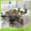 2016 new 2 person desk furniture workstation teak wood tabletop side cabinet storage