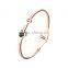 Stainless Steel Heart Lock Cuff Bracelet Rose/Yellow Gold Crystal Bangles