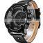 WEIDE dual time zone classic black stainless steel wrist watch WH3301