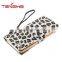 White Leopard Leather Wallet Case Printing Cell Phone Case