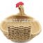 Handwoven pp rattan cock basket