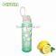 colorful glass water bottle with straw and food grade silicone sleeve