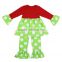 Persnickety embroidery applique wholesale children's clothing christmas outfit polka dot ruffle set toddler girl clothes