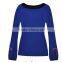 Ethnic Style Embroidery Contrast Color Puff Sleeve T Shirt For Women L1309