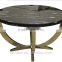 Marble Ti-coated stainless steel sqare tea table
