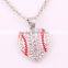 New Arrival Crystal Rhinestone Softball Hearts Necklaces