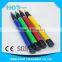 long clip colored barrel click ball pen with black soft grip