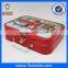 Fancy Suitcase Tin Box With Plastic Handle and Metal Lock