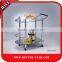 With Two Layers stainless steel food serving trolley