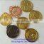 Zinc alloy casting gold plating medal customized shield shape medal