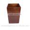 2015 custom wooden browm waste bins accept customization color or size for dusbin box