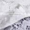 High collar long sleeve Knee length white lace dress