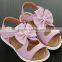 F10061E Fancy girls flat sandals new summer design fish mouth bowknot girls shoes