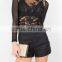Runwaylover 123 Hot Sale 2017 Ladies Sexy Lace Transparent T-Shirt