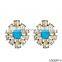 Daisy crystals stud earrings antique gold post earrrings