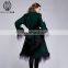 Vogue Style Sheep Fur Collar Jacket Fancy Design Goat Fur Cuff Garment Women's Double Face Woollen Coat