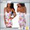 OEM ladies sexy short bandage mini dress with floral print knee length design online hot sales 2016