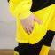 Bee Cartoon Flannel Conjoined Polyester Pajamas