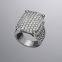 Sterling Silver 925 Design Inspired 16x12mm Pave Diamond Wheaton Ring