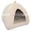 Corduroy Material cat cave house foldable indoor cat house with cover