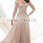 Elegant Half Sleeve Sheer Scoop Neck Lace Applique Mother Of The Bride Dress Chiffon Evening Dress