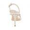 Women high fashion handmade good quality design cross strap medium heel comfortable sandals shoes ladies footwear