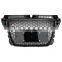 Front Bumper for Audi A3 center honeycomb mesh grill for Audi S3 8V RS3 Automotive black frame grille 2007-2013