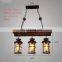 Hanging Loft Chandelier Wood Lights Creative Vintage Boat Wooden Pendant LED Home Lamp