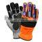 Impact proof Get Free Samples Top Fit Black Special Fiber Lining Foam Latex Rubber Anti Vibration Resistant Work Gloves