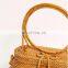 Trendy vintage styled woven rattan top handle bag wholesale