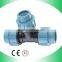 blue & black pp compressioon fittings reducing tee