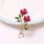 Elegant Rose Decorative Golden Flower Serviette Holder Romantic Valentine Napkin Ring for Wedding Party Dinner Table Decor