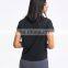Summer Fashion Front Ruched Sport Fitness Clothing Loose Sweating-Wicking Workout Gym Wear Women Yoga T Shirt