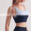 Beauty Back Colour Blocking Sports Yoga Bra Cross Back Gym Fitness Wear Clothing Women Outdoor Exercise Training Padded Bra Top