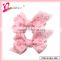 2014 Hot selling China factory wholesale heart ribbon bow hair clip for Valentine's day gift (QRJ-0015)