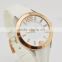 Hot sale two tone stainless teel ladies watches silicone two hands watch