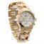 Women's Metal Interlocking Chain Bracelet Watch Gold