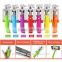 Travel products 2015 mini wired rainbow monopod with 3.5mm jack cable Christmas promotional gifts handheld selfie stick