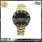 Charming black dial gold plating wholesale fashion watch for ladies